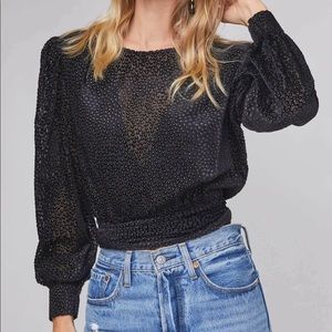Astr Black Textured Blouse